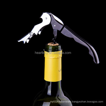 Hot Selling Sea Horse Wine Bottle Opener Black Color Corkscrew Kitchen Knife Beer Red Wine Opener For Wedding Party